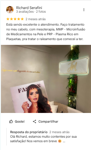 Avaliação 5 estrelas no Google de Richard Serafini